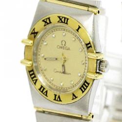 Omega Gold 18K Yellow Gold and Stainless Steel Constellation Women's Wristwatch 22MM