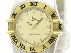 Omega Gold 18K Yellow Gold and Stainless Steel Constellation Women's Wristwatch 22MM