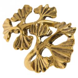 Pre Owned Oscar de la Renta Fern Gold Tone Ring
