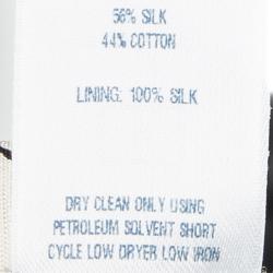 Pre Owned فستان أوسكار دي لارينتا أزرق طباعة رقع بلا أكمام L