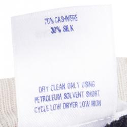 Pre Owned Oscar De La Renta Navy Blue and White Striped Oversized Cardigan L