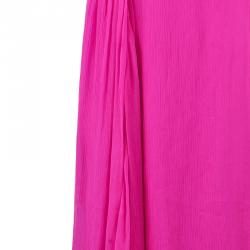 Pre Owned فستان سهرة اوسكار دي لا رينتا بحزام شيفون وردي زاهي L