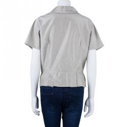 Pre Owned Oscar De La Renta Embellished Ivory Top XXL