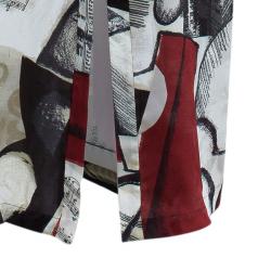 Pre Owned Oscar de la Renta Printed Silk Shirt Maxi Dress M