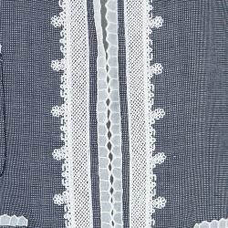 Pre Owned Oscar de la Renta Gray Embroidered Trimming Coat M