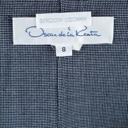 Pre Owned Oscar de la Renta Gray Embroidered Trimming Coat M