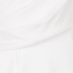 Pre Owned Oscar de la Renta Off-white Sleeveless Top M