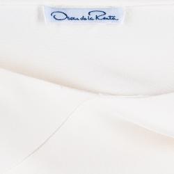 Pre Owned Oscar de la Renta Off-white Sleeveless Top M