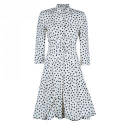 Pre Owned Oscar De La Renta Polka-dot Dress Coat M