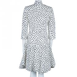 Pre Owned Oscar De La Renta Polka-dot Dress Coat M