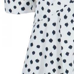 Pre Owned Oscar De La Renta Polka-dot Dress Coat M