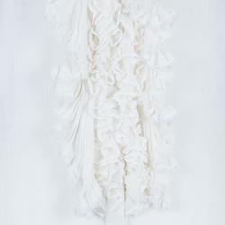 مملوكة مسبقًا توب اوسكار دي لا رينتا تموجات شيفون أبيض S