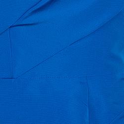 Pre Owned Oscar de la Renta Blue Silk Faille Trumpet Gown M