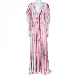 Pre Owned Oscar de la Renta Tie-dye Printed Kaftan L