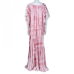 Pre Owned Oscar de la Renta Tie-dye Printed Kaftan L