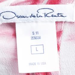Pre Owned Oscar de la Renta Tie-dye Printed Kaftan L