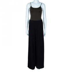 Pre Owned Oscar de la Renta Black High Waisted Wide Leg Trousers S