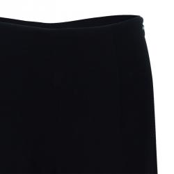 Pre Owned Oscar de la Renta Black High Waisted Wide Leg Trousers S