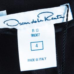 Pre Owned Oscar de la Renta Black High Waisted Wide Leg Trousers S