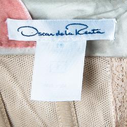 Pre Owned Oscar de la Renta Gold One Shoulder Dress M