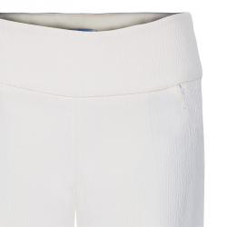 Pre Owned Oscar de la Renta Cream Wide Leg Trousers S