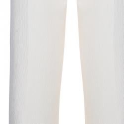 Pre Owned Oscar de la Renta Cream Wide Leg Trousers S