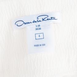 Pre Owned Oscar de la Renta Cream Wide Leg Trousers S