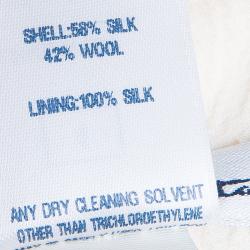 Pre Owned Oscar de la Renta Cream Wide Leg Trousers S