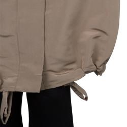 Pre Owned Oscar De La Renta Brown Silk Belted Overcoat L