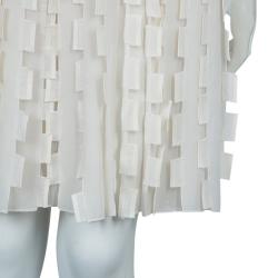 مملوكة مسبقًا فستان أوسكار دي لا رينتا بلا أكمام مزين أبليك حرير كريمي XS