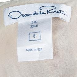 مملوكة مسبقًا فستان أوسكار دي لا رينتا بلا أكمام مزين أبليك حرير كريمي XS