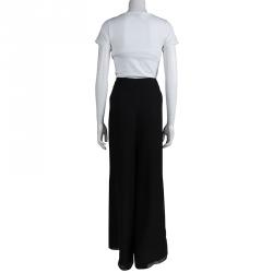 Pre Owned Oscar De La Renta Black Silk Palazzo Pants XL