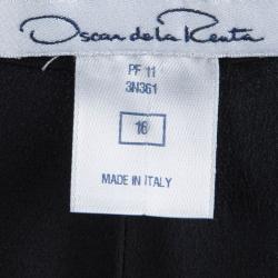 Pre Owned Oscar De La Renta Black Silk Palazzo Pants XL