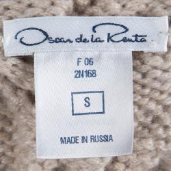 Pre Owned Oscar De La Renta Beige Cashmere Knitted Sweater S