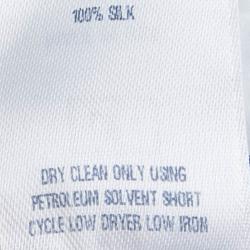 Pre Owned Oscar De La Renta Blue Silk Chiffon Flared Maxi Skirt M