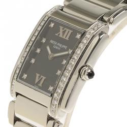 Pre Owned Patek Philippe Black Stainless Steel Twenty 4 Women's Wristwatch 26MM