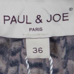 Paul & Joe Feather Printed Zakari Plisse Midi Skirt S