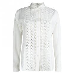 Paul and Joe White Eyelet Lace Insert Shirt L