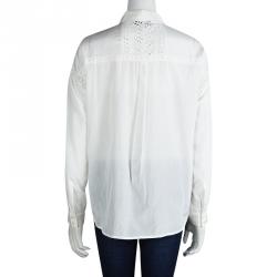 Paul and Joe White Eyelet Lace Insert Shirt L