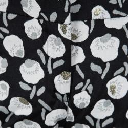 Pre Owned Paul and Joe Black Floral Lurex Jacquard Tailored Trousers L