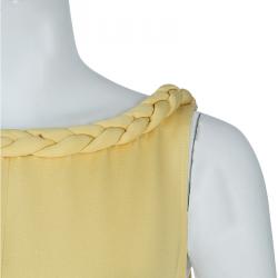 Paul and Joe Pale Yellow Scoop Back Sleeveless Silk Jumpsuit M