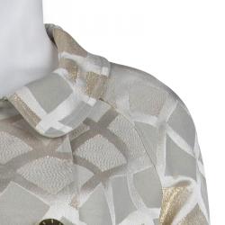 Paul and Joe Lurex Detail Geometric Pattern Double Breasted Jacket L