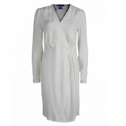 Paul & Joe Cream Long Sleeve Overlap Dress M