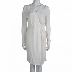 Paul & Joe Cream Long Sleeve Overlap Dress M