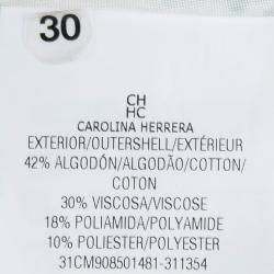 مملوكة مسبقًا CH by Carolina Herrera Green Textured Short Sleeve Shift Dress S