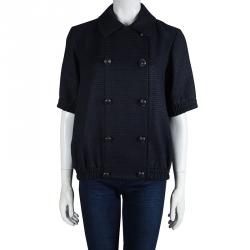 Paul And Joe Navy Blue Jacquard Double Breasted Jacket L