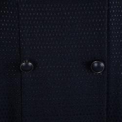 Paul And Joe Navy Blue Jacquard Double Breasted Jacket L