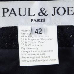 Paul And Joe Navy Blue Jacquard Double Breasted Jacket L