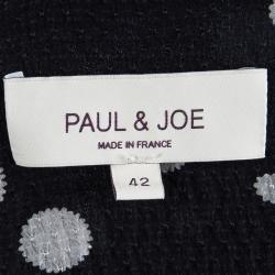 Paul and Joe Black Crinkled Silk Polka Dotted Wrap Dress L