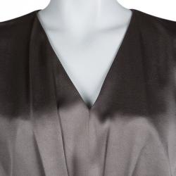 Paule Ka Olive Green Satin Buckle Detail Cap Sleeve Dress L